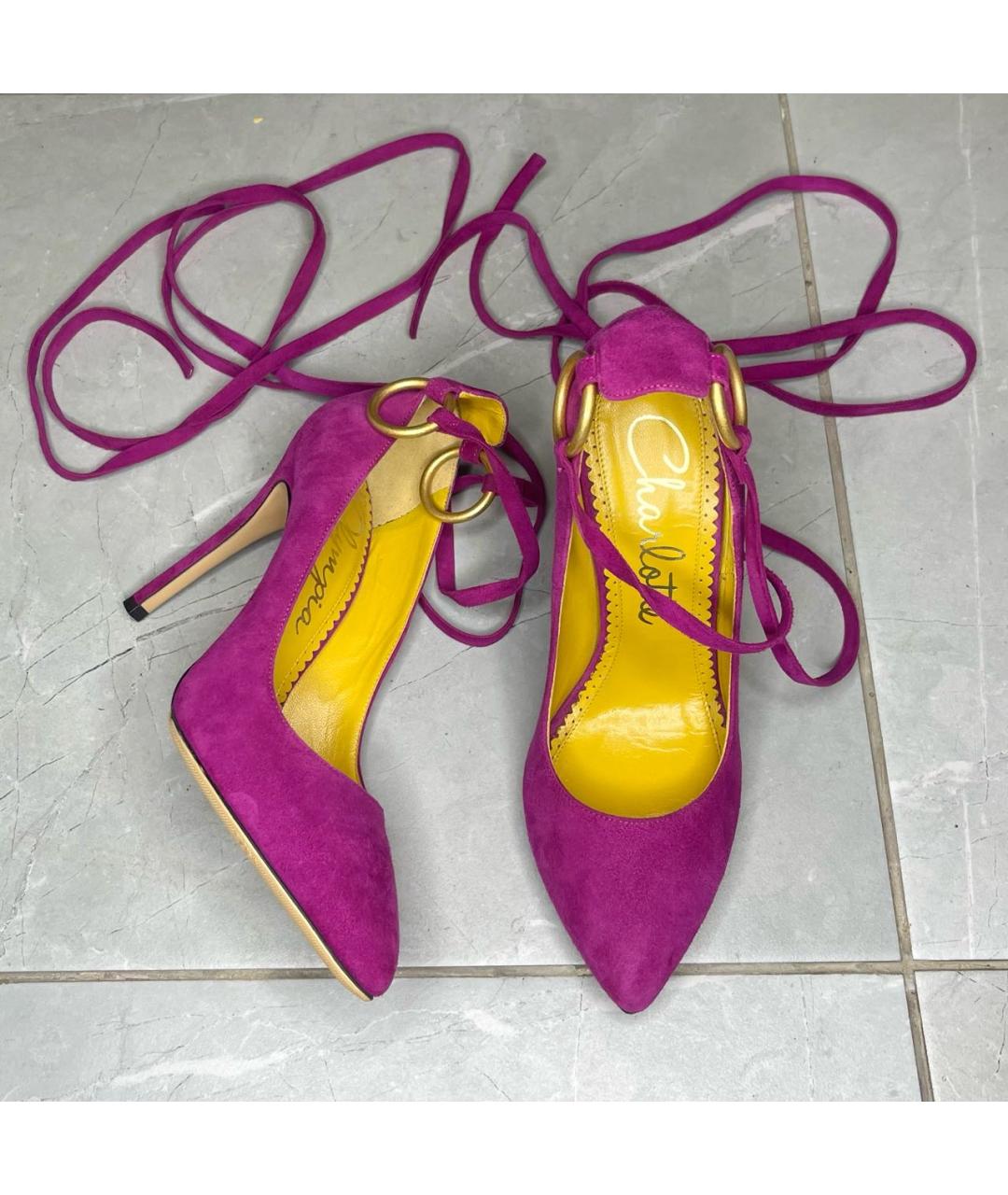 CHARLOTTE OLYMPIA Фуксия замшевые туфли, фото 3