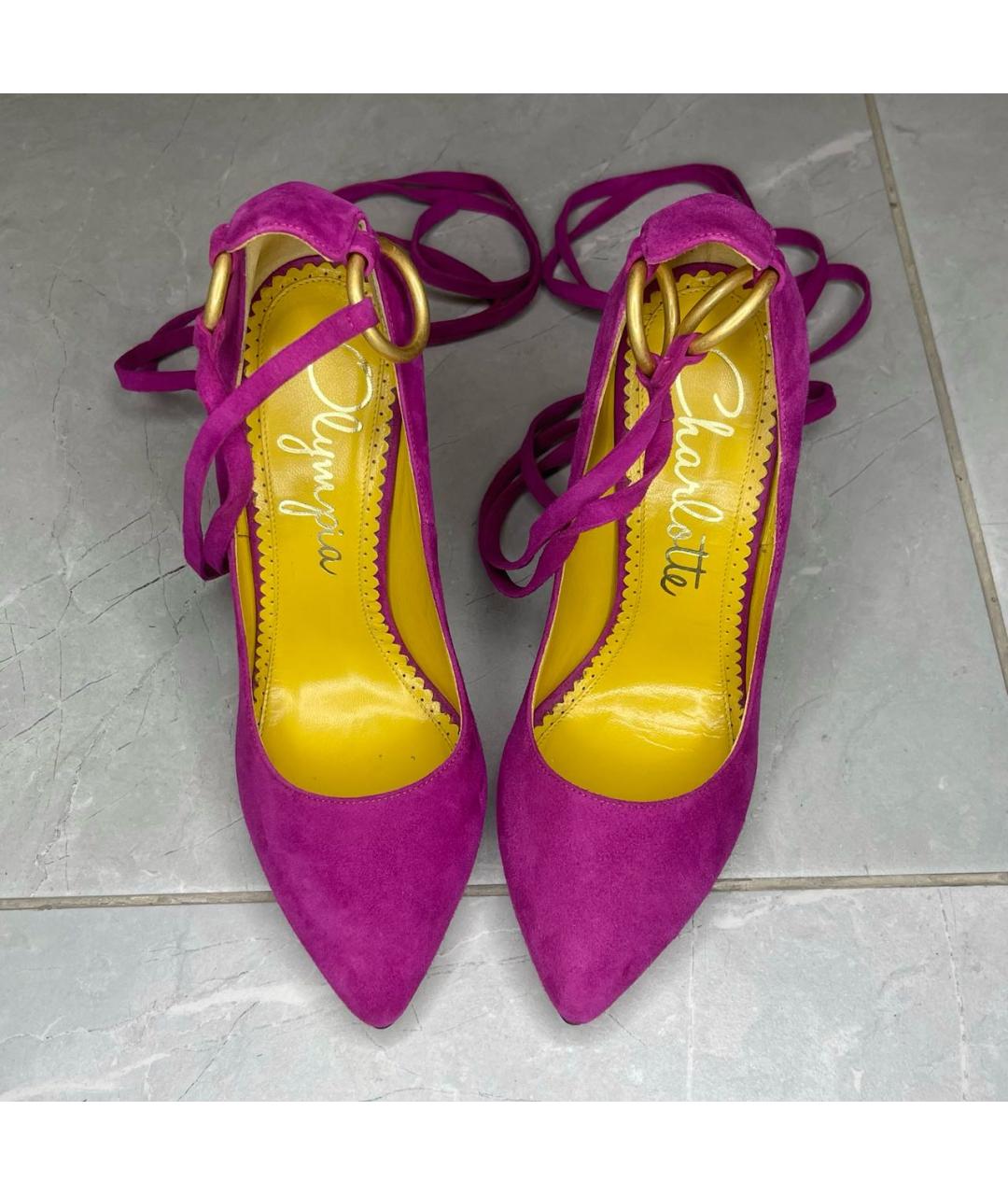 CHARLOTTE OLYMPIA Фуксия замшевые туфли, фото 2