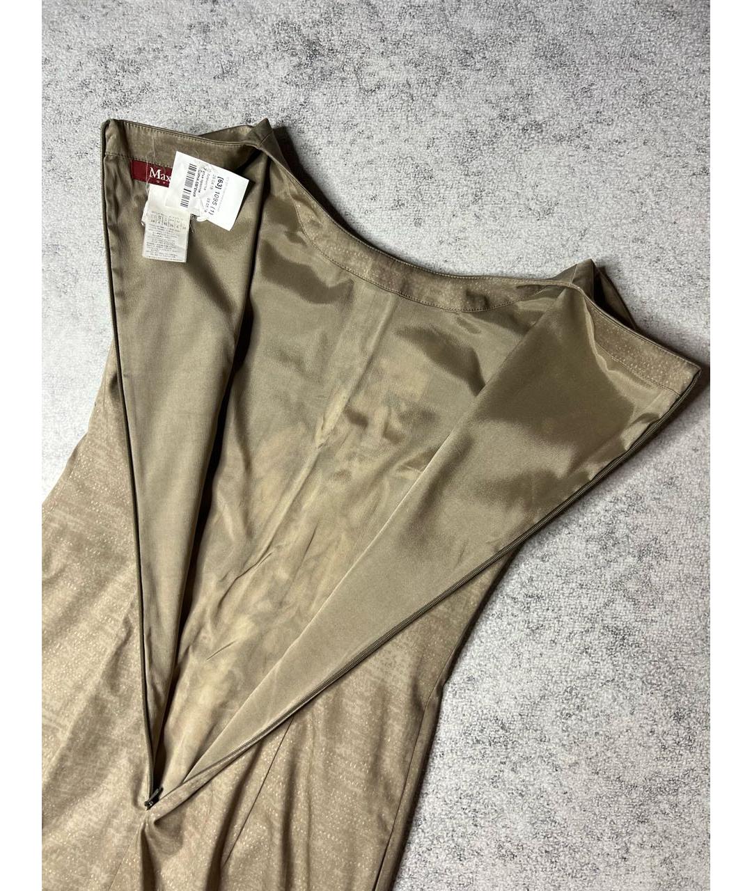 MAX MARA STUDIO Коричневое хлопко-эластановое платье, фото 6