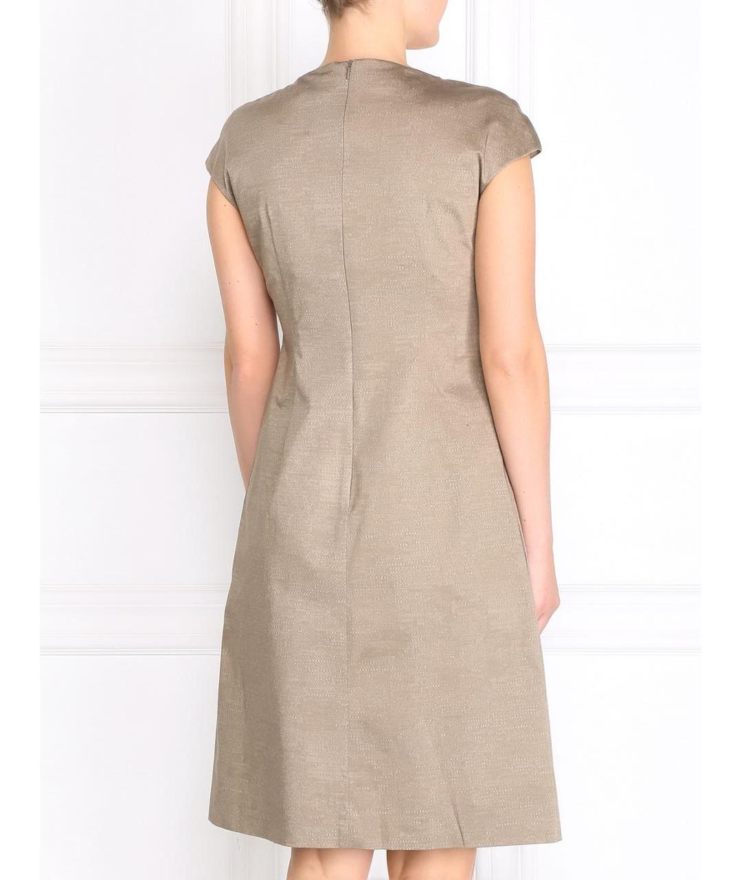 MAX MARA STUDIO Коричневое хлопко-эластановое платье, фото 8