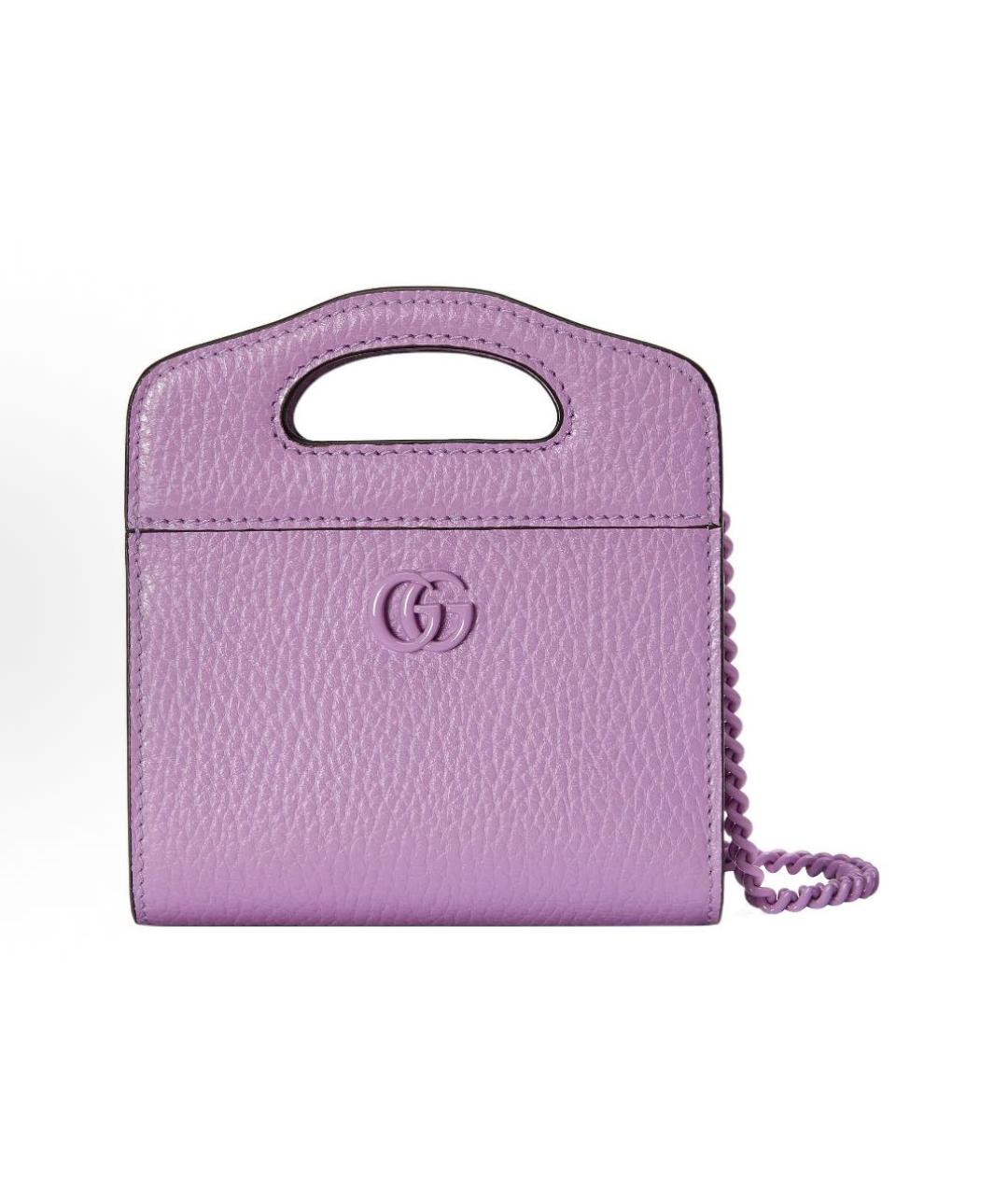 GUCCI Фиолетовый кожаный кардхолдер, фото 5