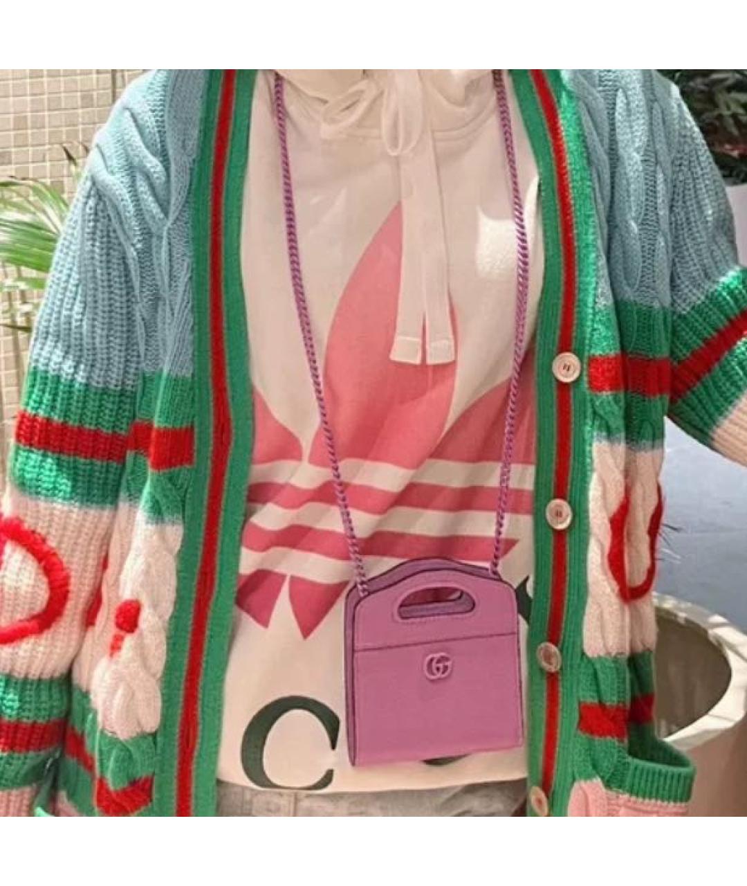 GUCCI Фиолетовый кожаный кардхолдер, фото 4