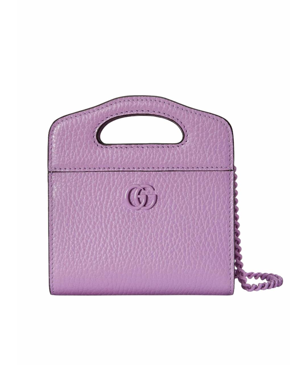 GUCCI Фиолетовый кожаный кардхолдер, фото 1