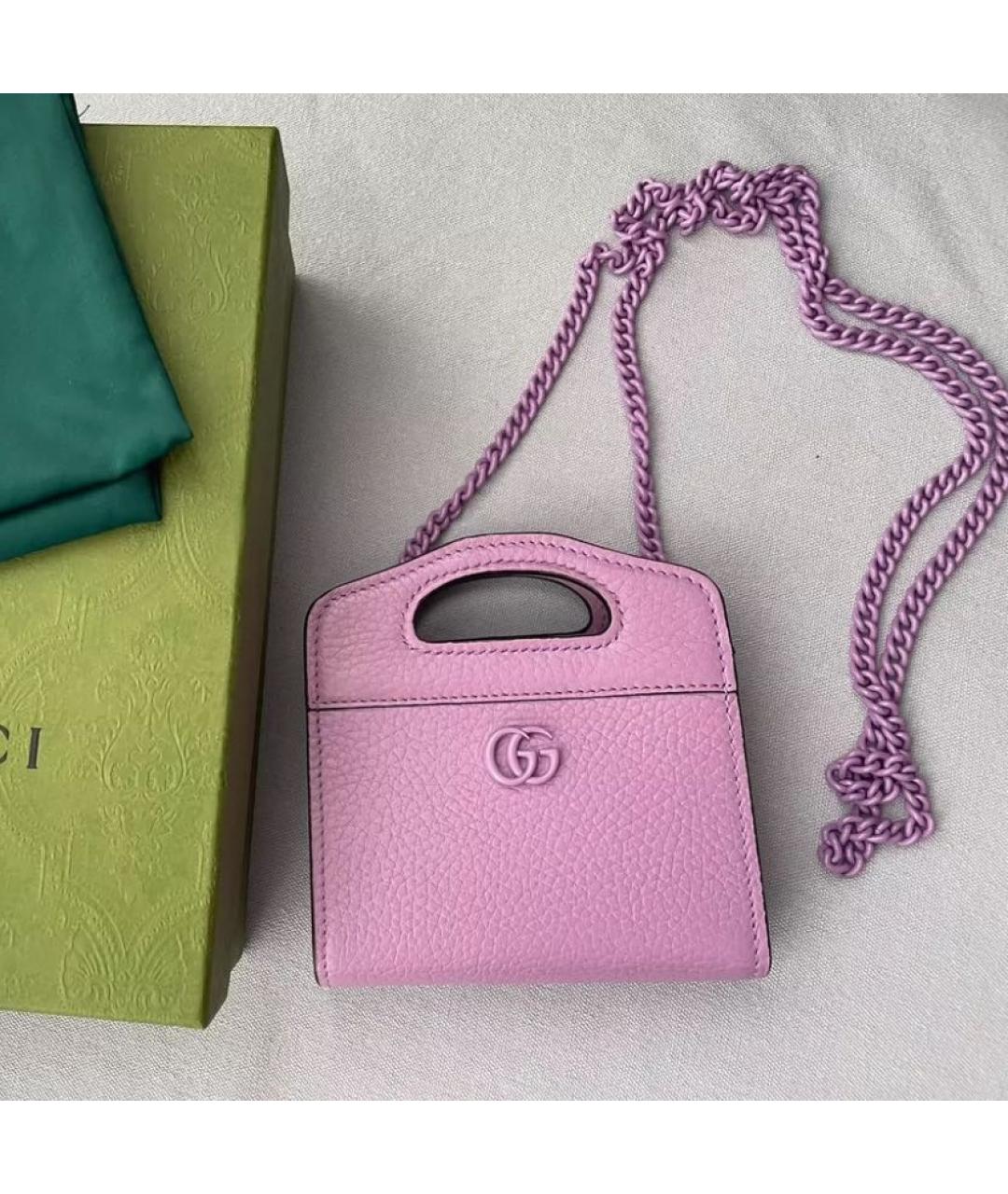 GUCCI Фиолетовый кожаный кардхолдер, фото 2