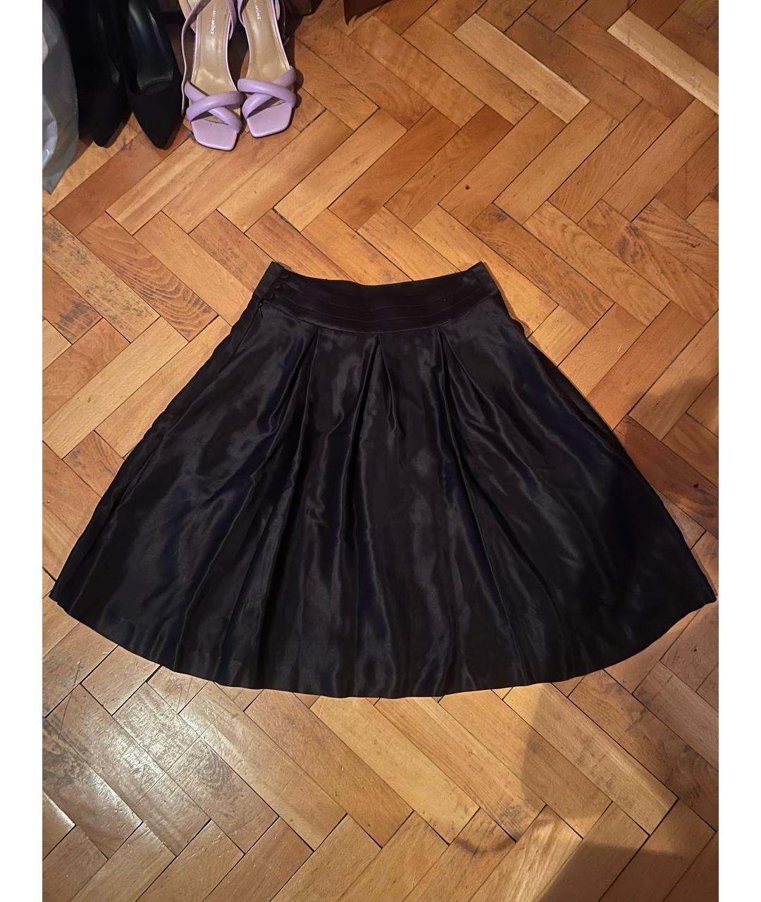 CELINE Черная атласная юбка макси, фото 7