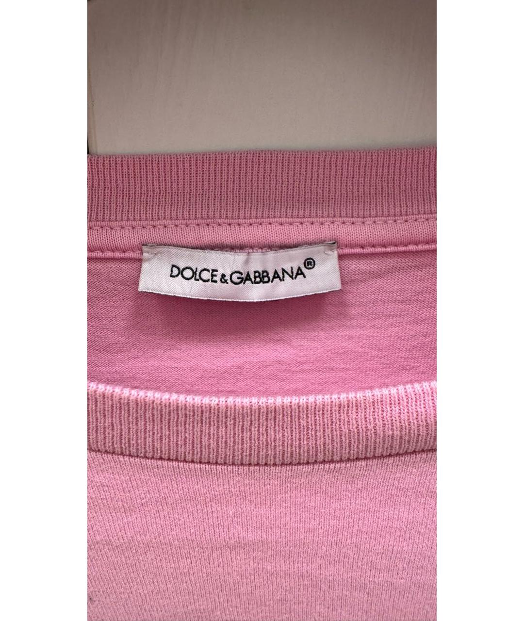 DOLCE & GABBANA KIDS Розовый хлопковый детская футболка / топ, фото 3