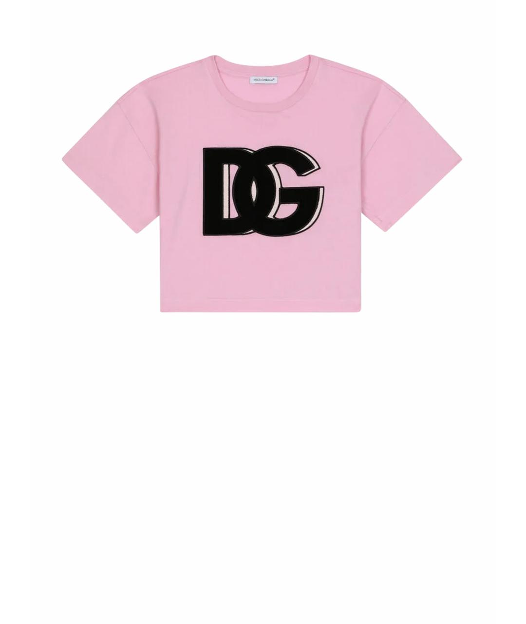 DOLCE & GABBANA KIDS Розовый хлопковый детская футболка / топ, фото 1