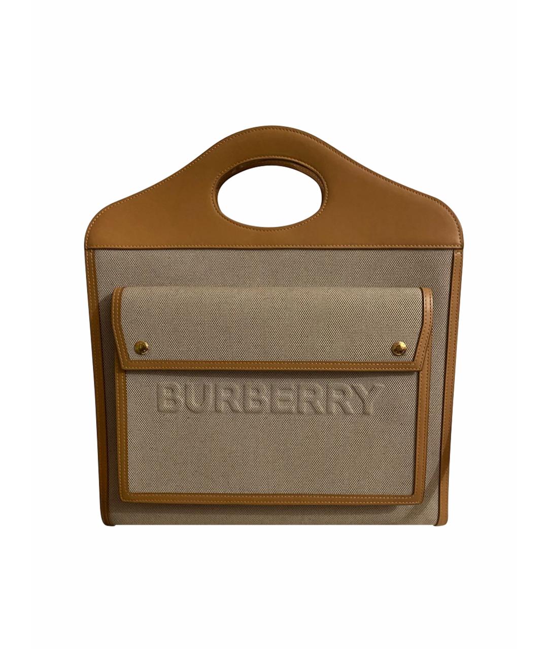 BURBERRY Бежевая кожаная сумка через плечо, фото 1