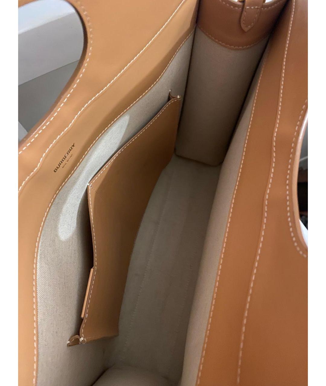 BURBERRY Бежевая кожаная сумка через плечо, фото 3