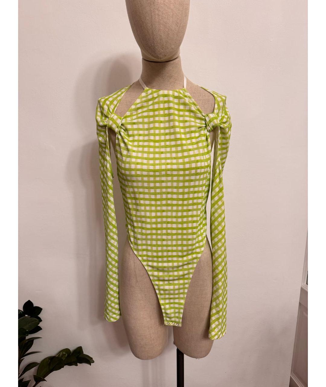 JACQUEMUS Зеленые вискозное боди, фото 7