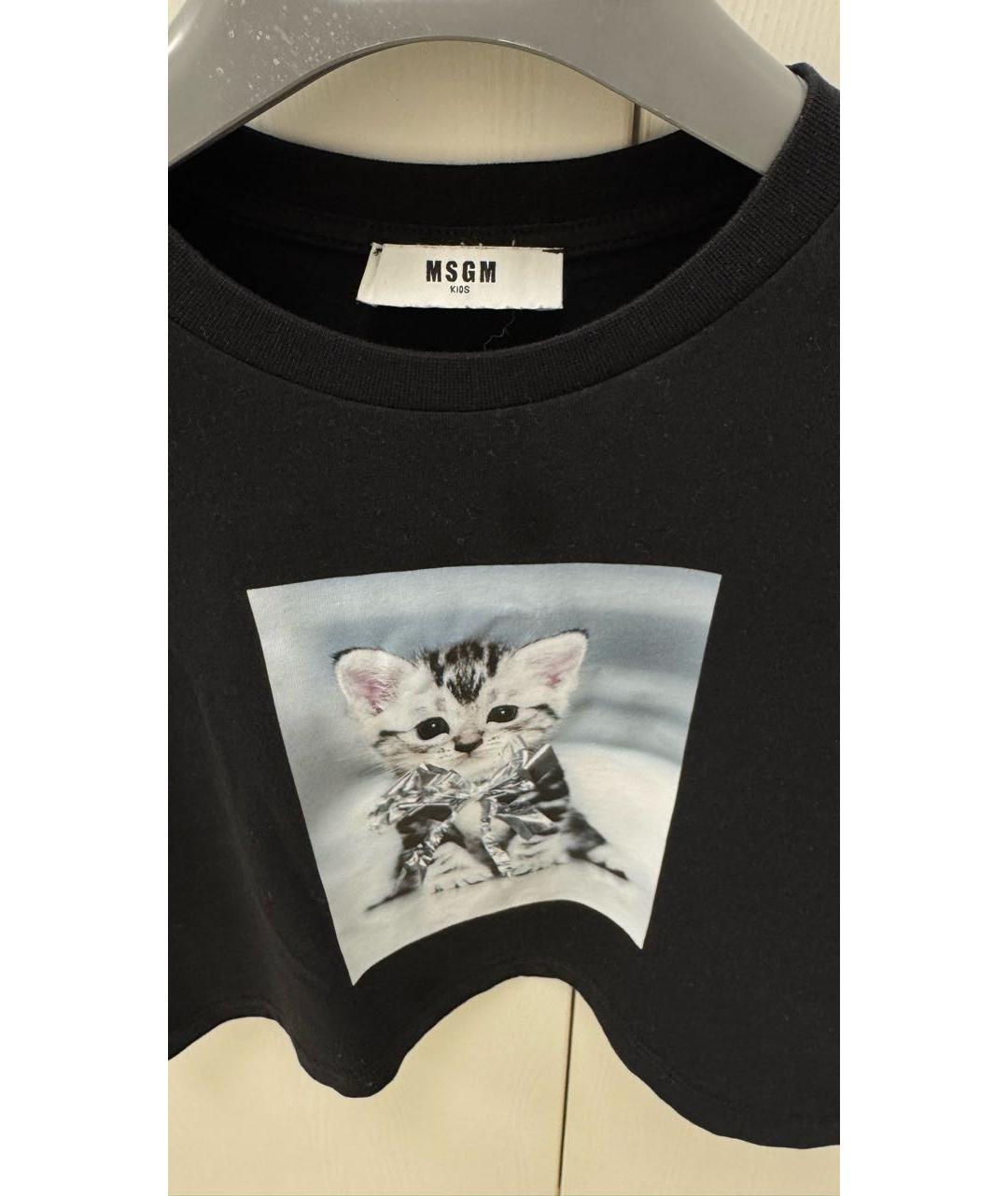 MSGM Черный хлопковый детская футболка / топ, фото 3