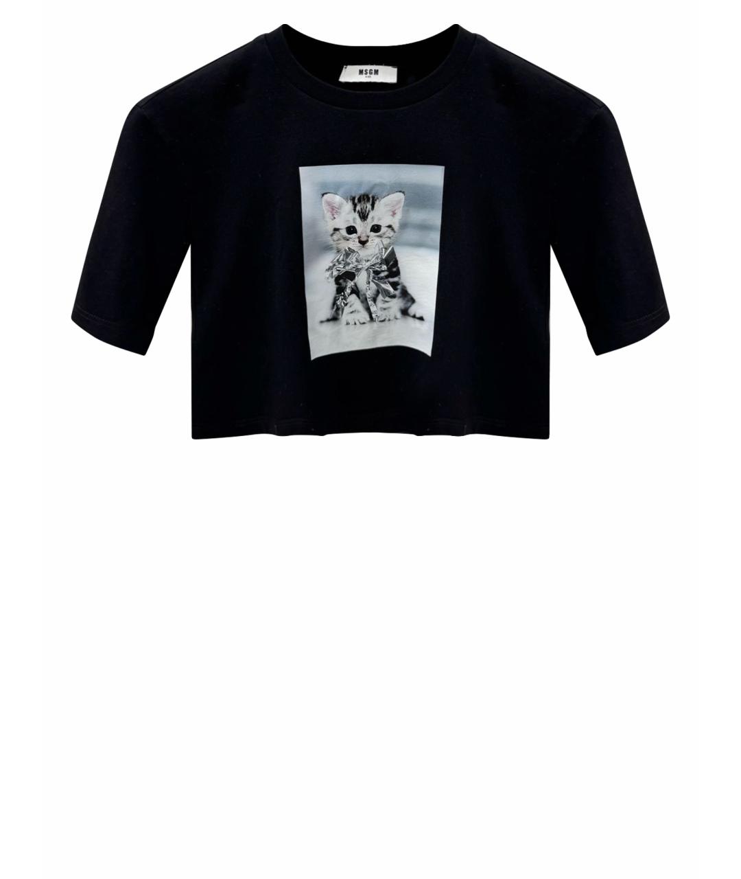 MSGM Черный хлопковый детская футболка / топ, фото 1