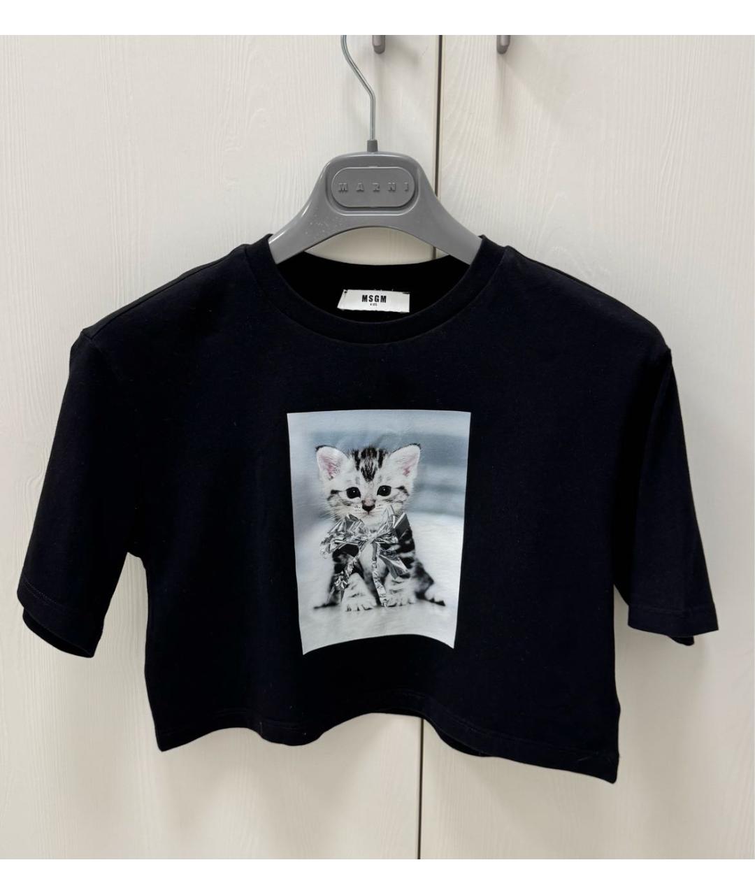 MSGM Черный хлопковый детская футболка / топ, фото 6