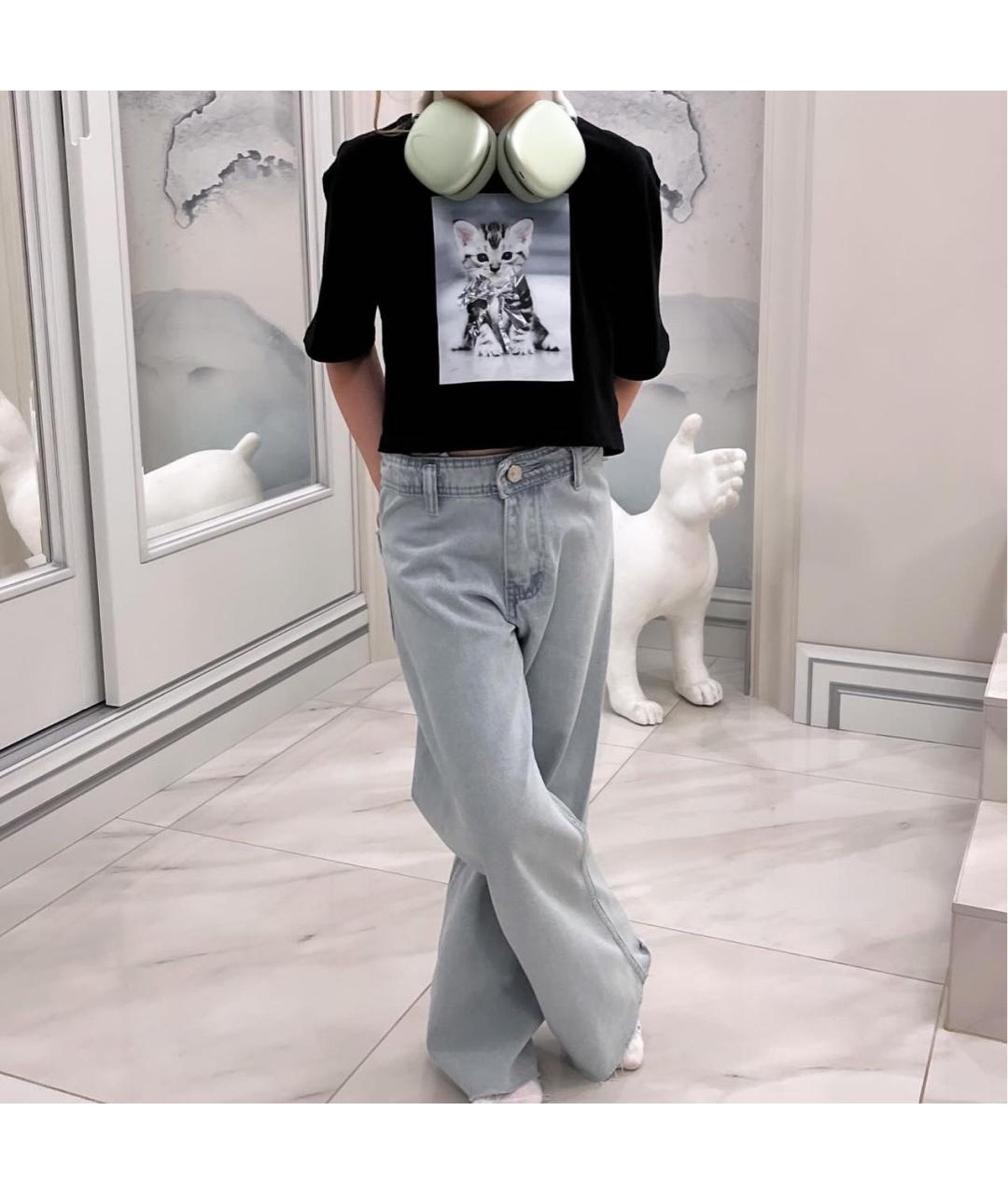 MSGM Черный хлопковый детская футболка / топ, фото 5
