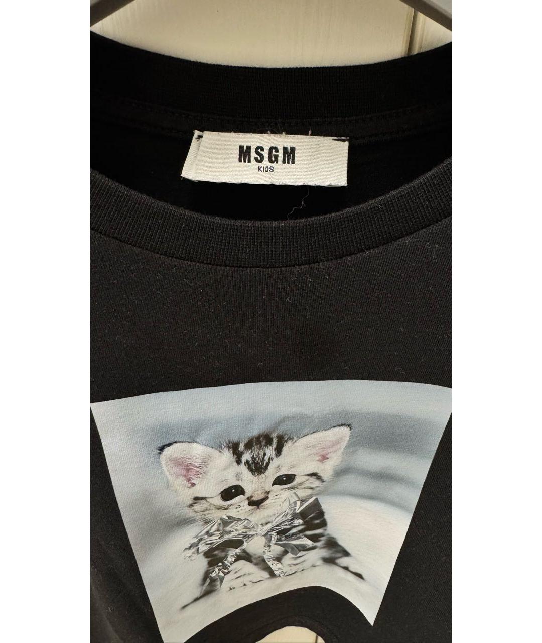 MSGM Черный хлопковый детская футболка / топ, фото 4