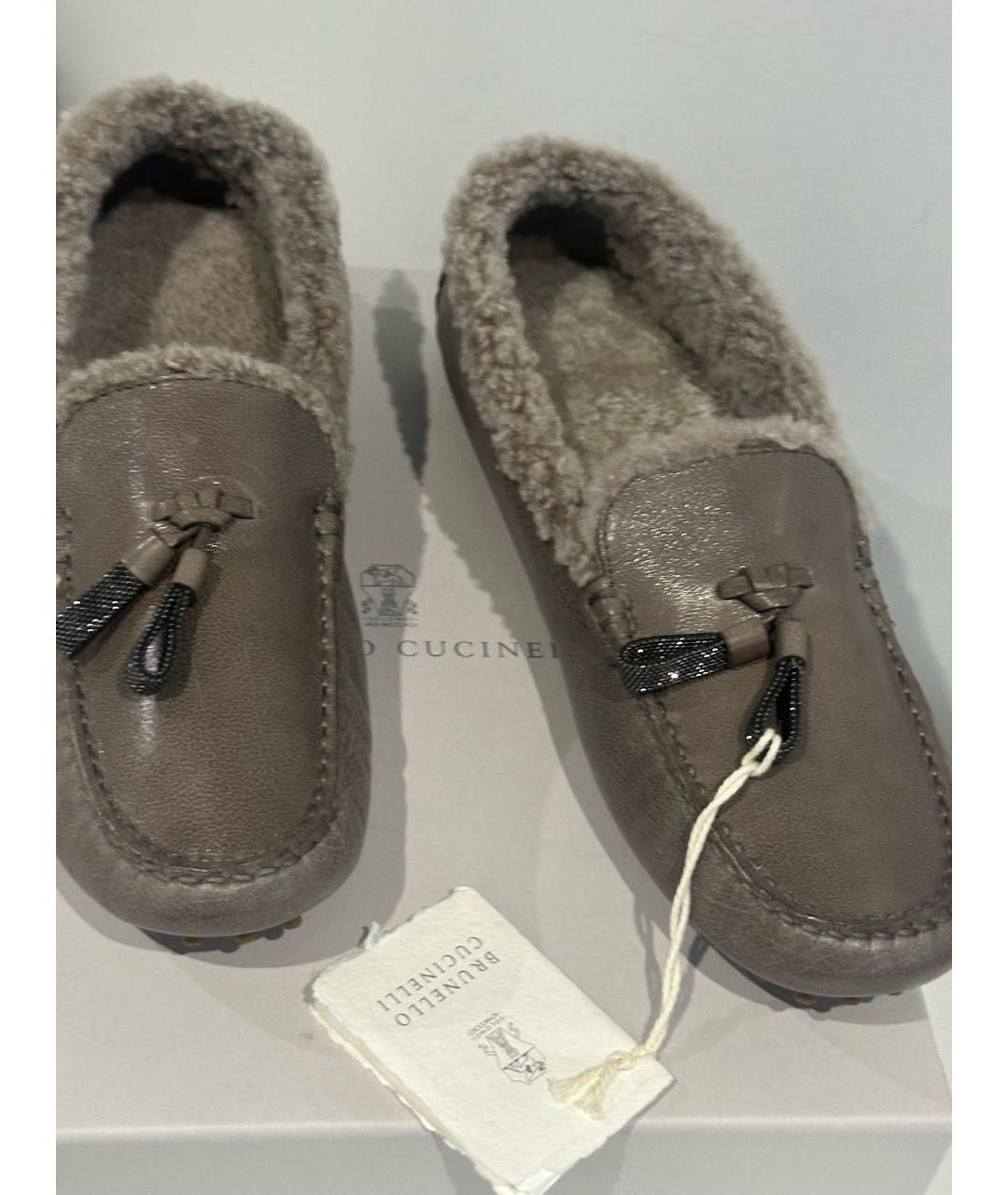 BRUNELLO CUCINELLI Коричневые кожаные мокасины, фото 6