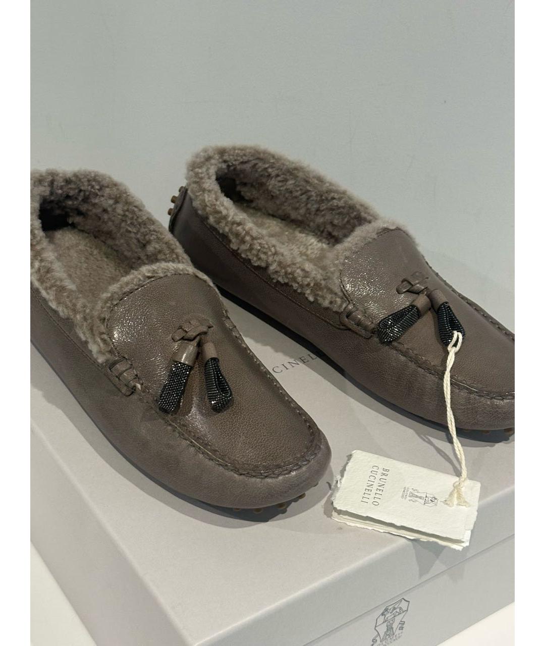 BRUNELLO CUCINELLI Коричневые кожаные мокасины, фото 2
