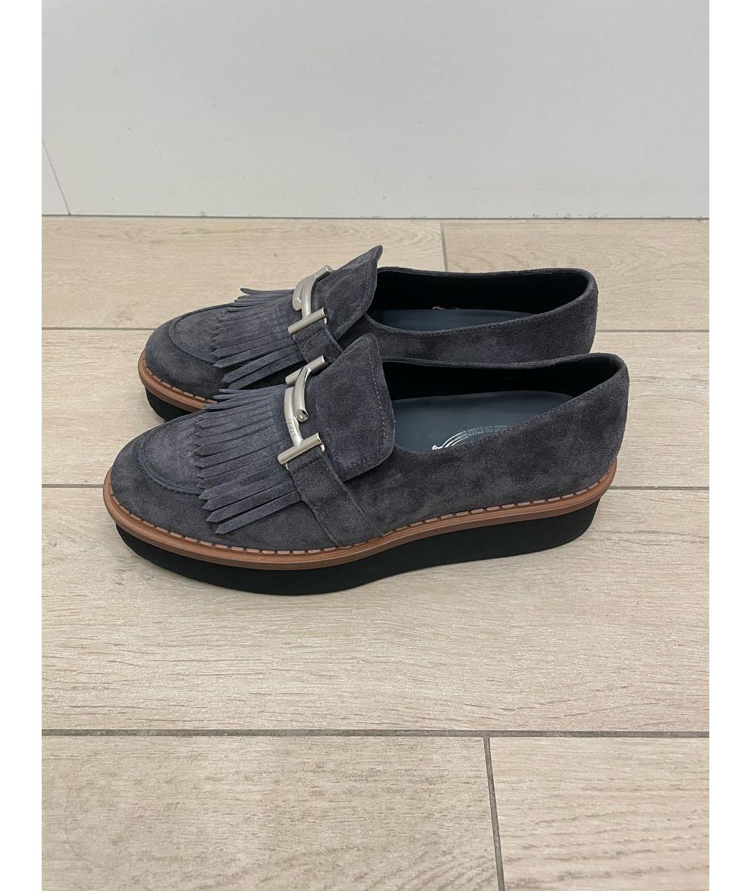 TOD'S Антрацитовые замшевые лоферы, фото 5