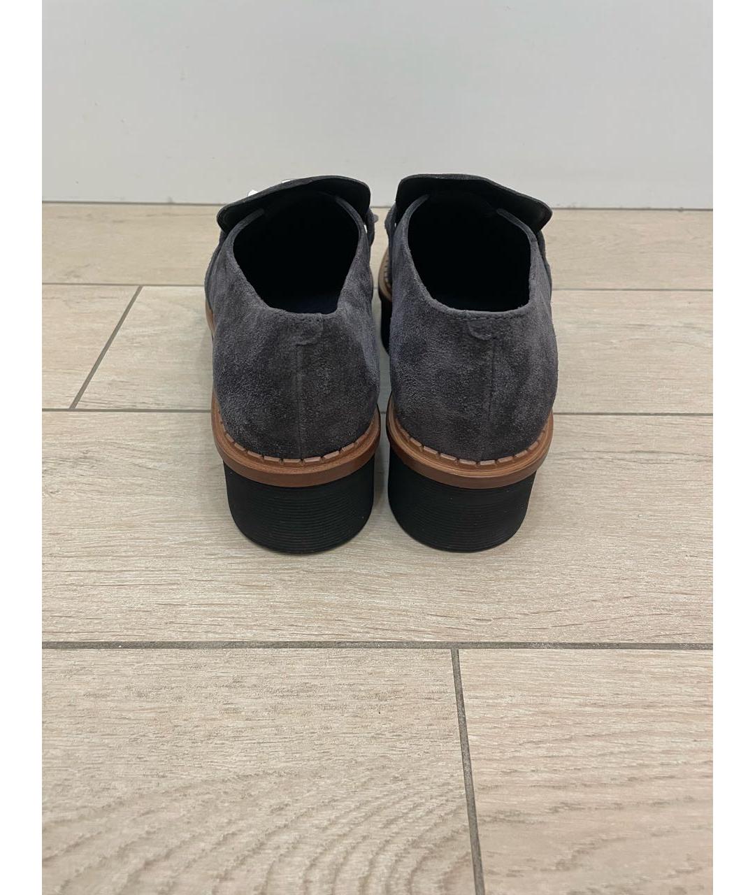 TOD'S Антрацитовые замшевые лоферы, фото 4