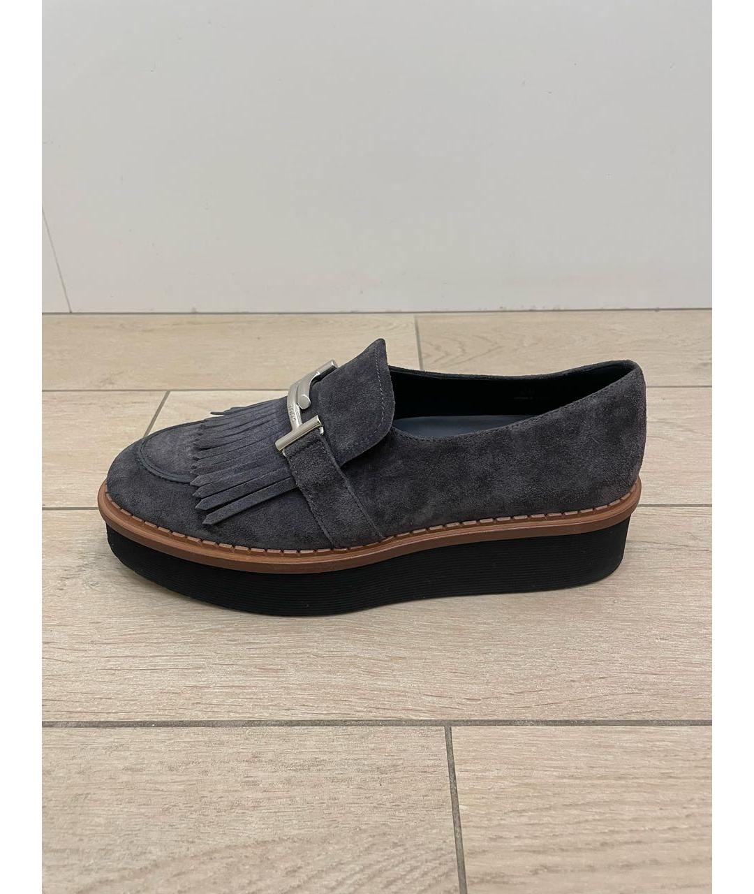 TOD'S Антрацитовые замшевые лоферы, фото 6
