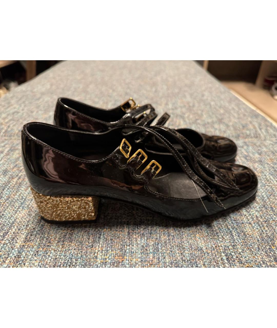 SAINT LAURENT Черные туфли из лакированной кожи, фото 7