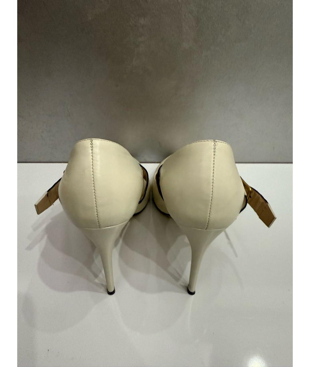 GUCCI Белые кожаные туфли, фото 3