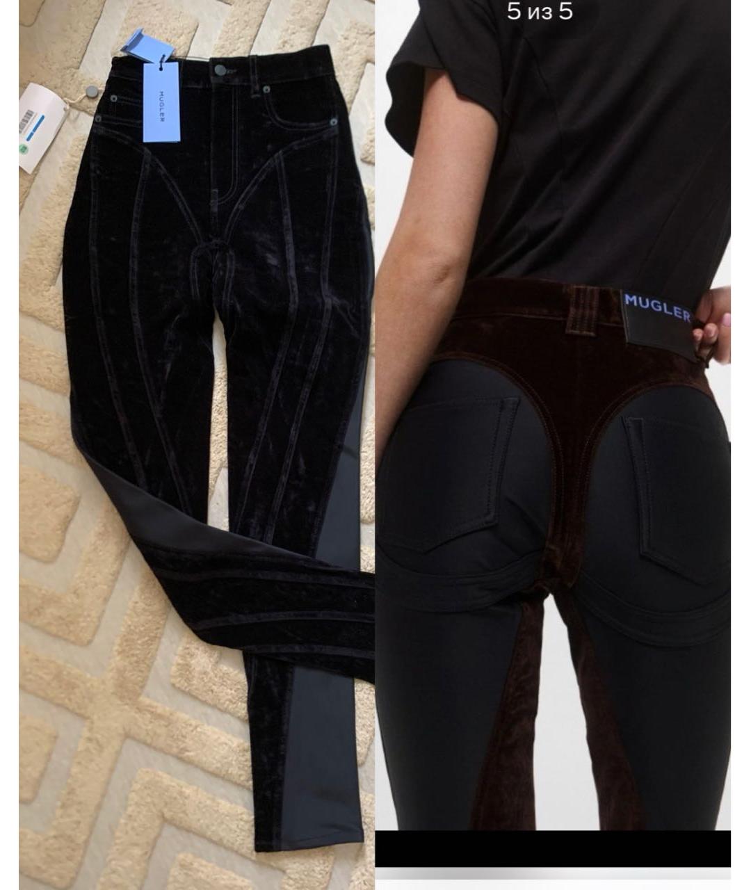 MUGLER Черные брюки узкие, фото 7