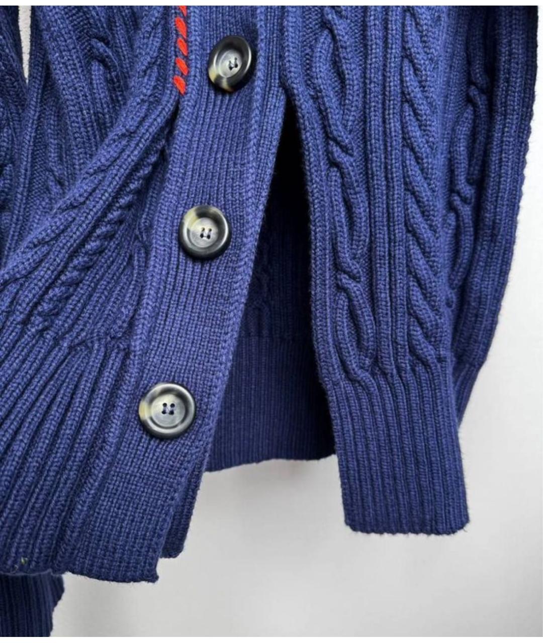 SPORTMAX Синий хлопковый кардиган, фото 4