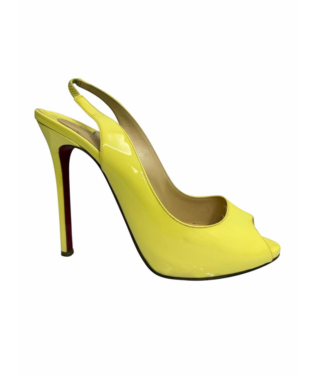 CHRISTIAN LOUBOUTIN Желтые кожаные туфли, фото 1