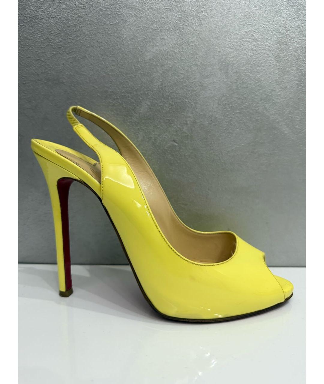 CHRISTIAN LOUBOUTIN Желтые кожаные туфли, фото 8
