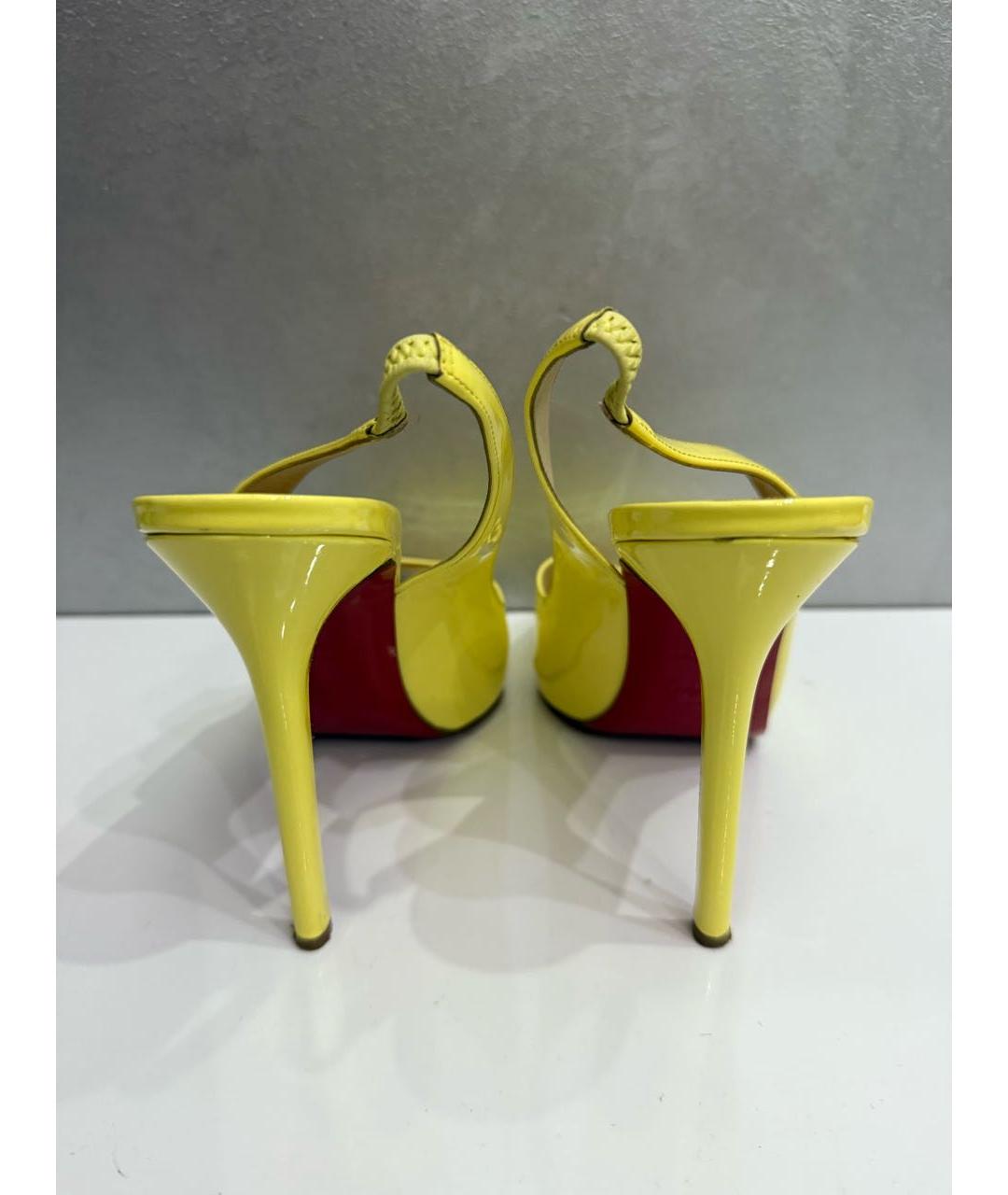 CHRISTIAN LOUBOUTIN Желтые кожаные туфли, фото 4