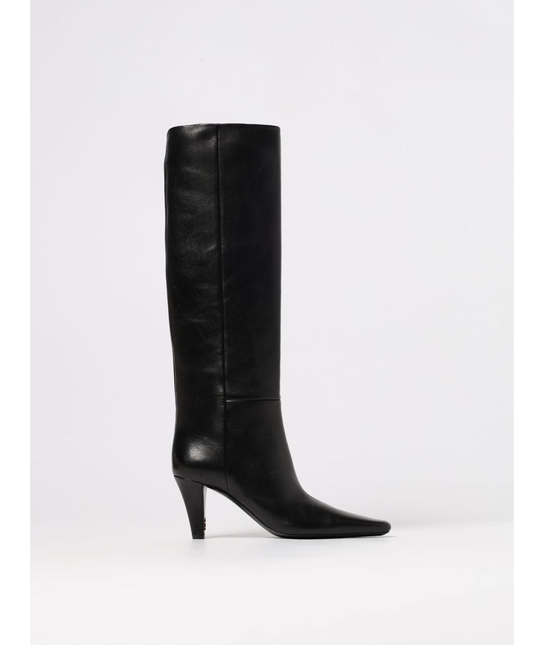 SAINT LAURENT Черные кожаные сапоги, фото 5