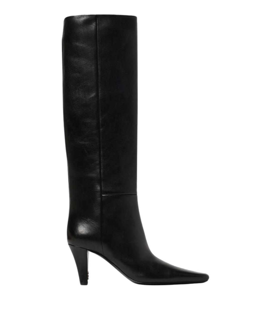 SAINT LAURENT Черные кожаные сапоги, фото 1