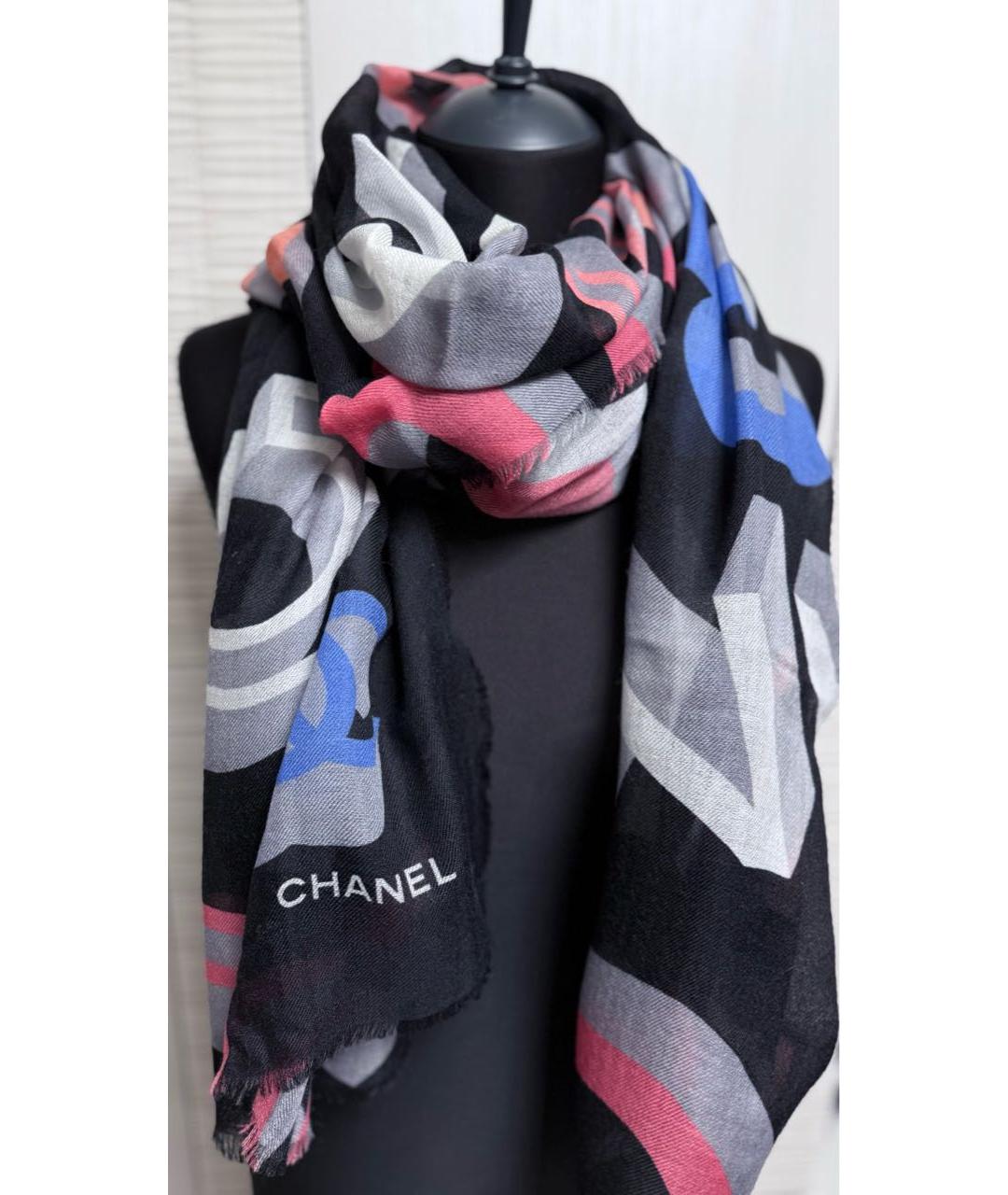 CHANEL Мульти кашемировый шарф, фото 9