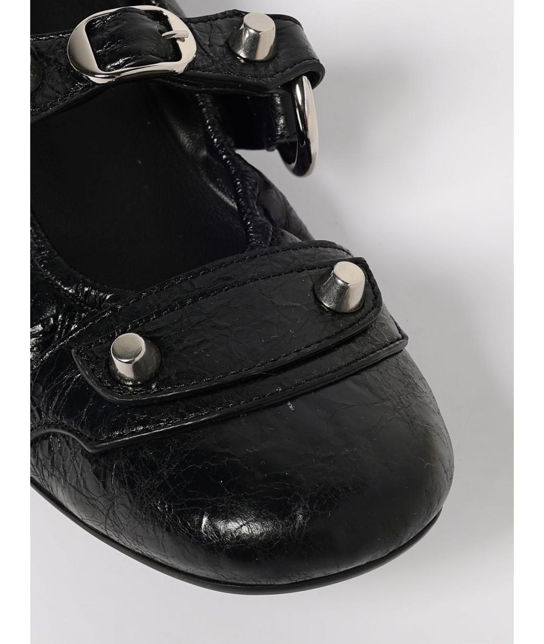 BALENCIAGA Черные кожаные балетки, фото 4