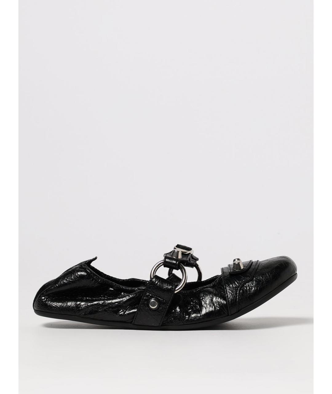 BALENCIAGA Черные кожаные балетки, фото 5