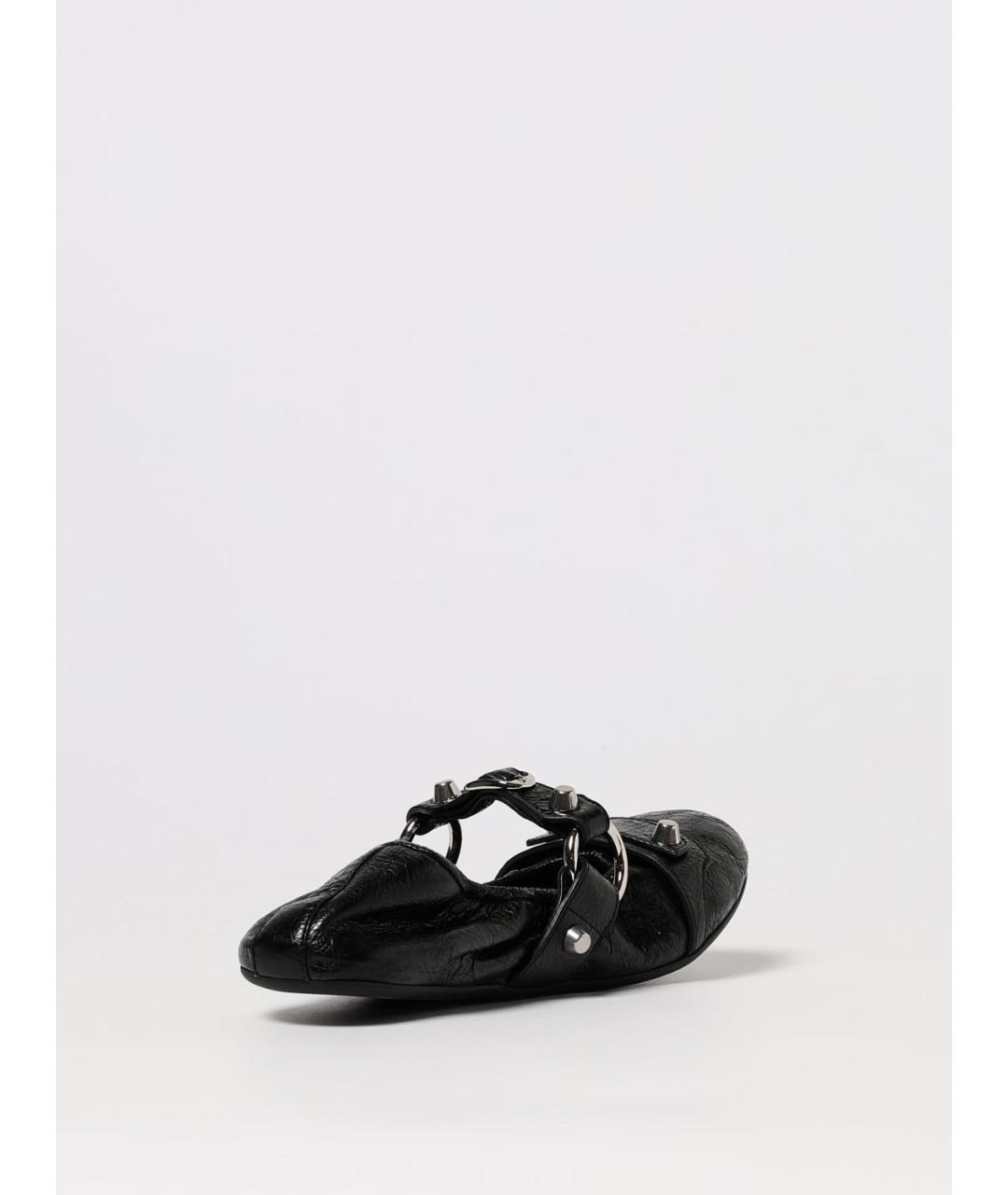 BALENCIAGA Черные кожаные балетки, фото 3