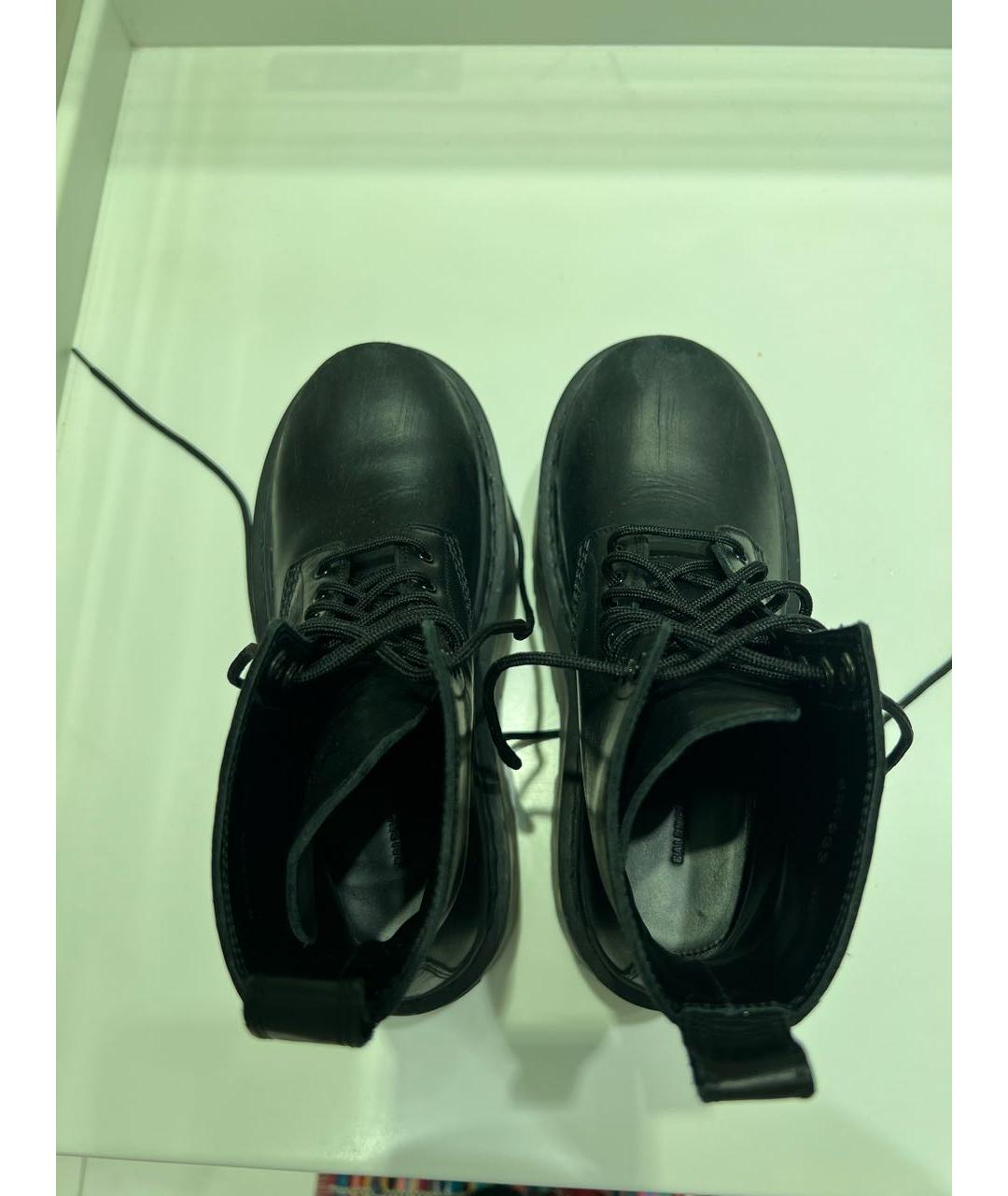 BALENCIAGA Черные кожаные ботинки, фото 3