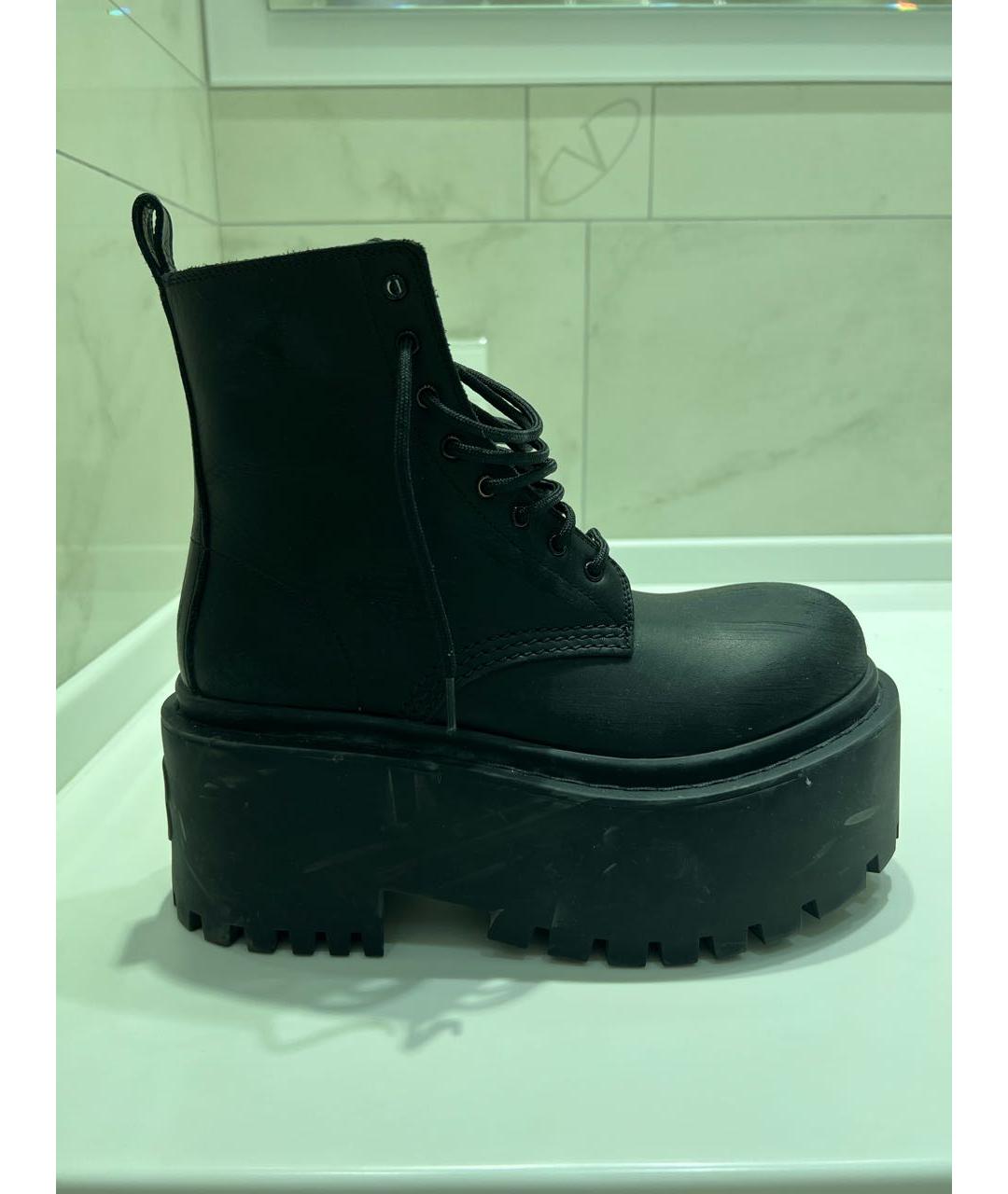 BALENCIAGA Черные кожаные ботинки, фото 5