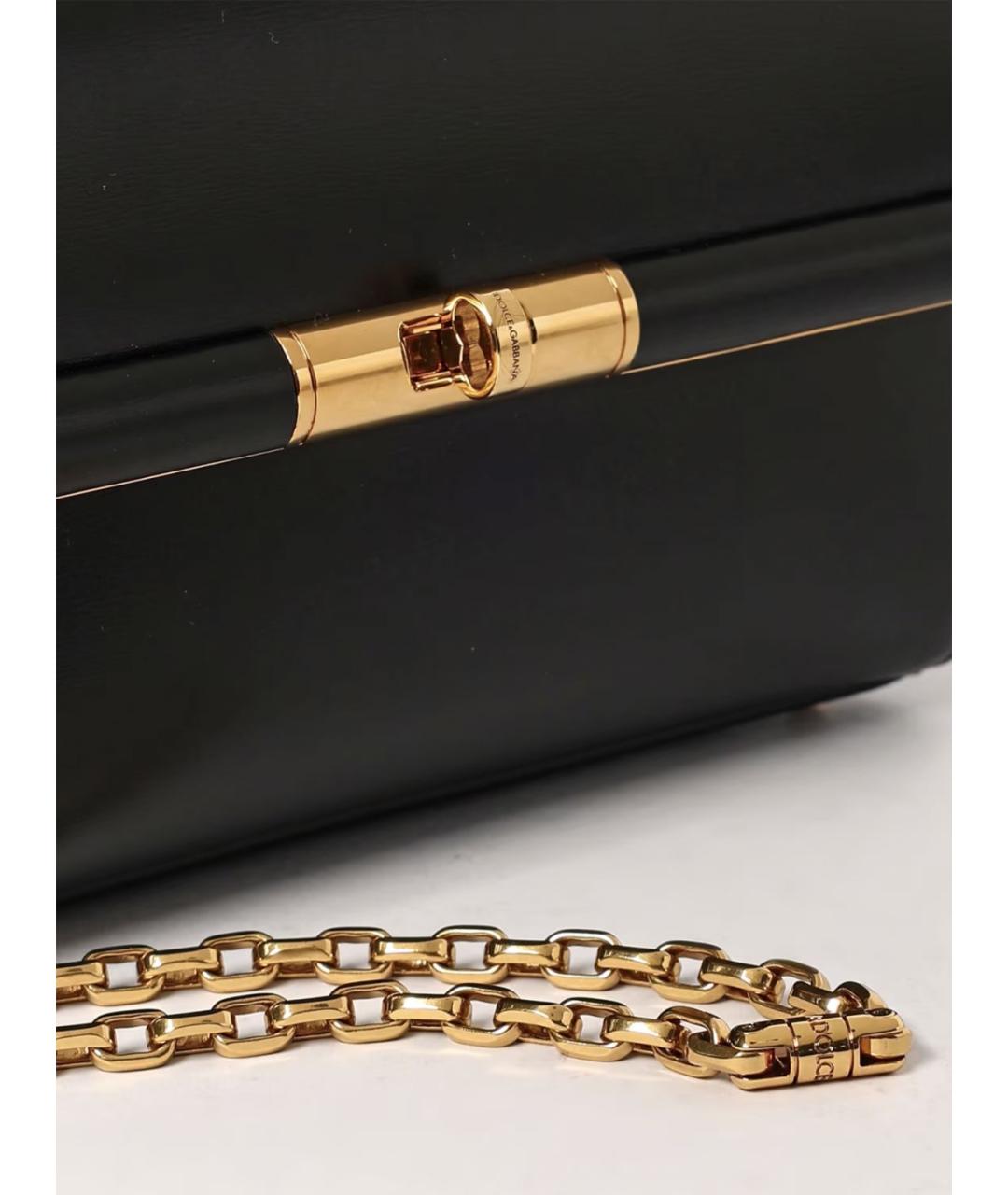 DOLCE&GABBANA Черная кожаная сумка через плечо, фото 4