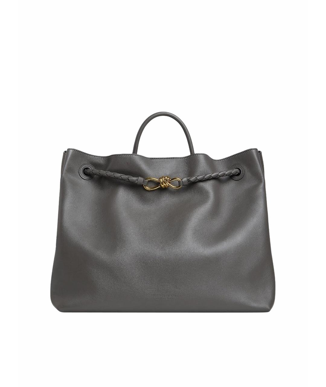BOTTEGA VENETA Серая кожаная сумка тоут, фото 1
