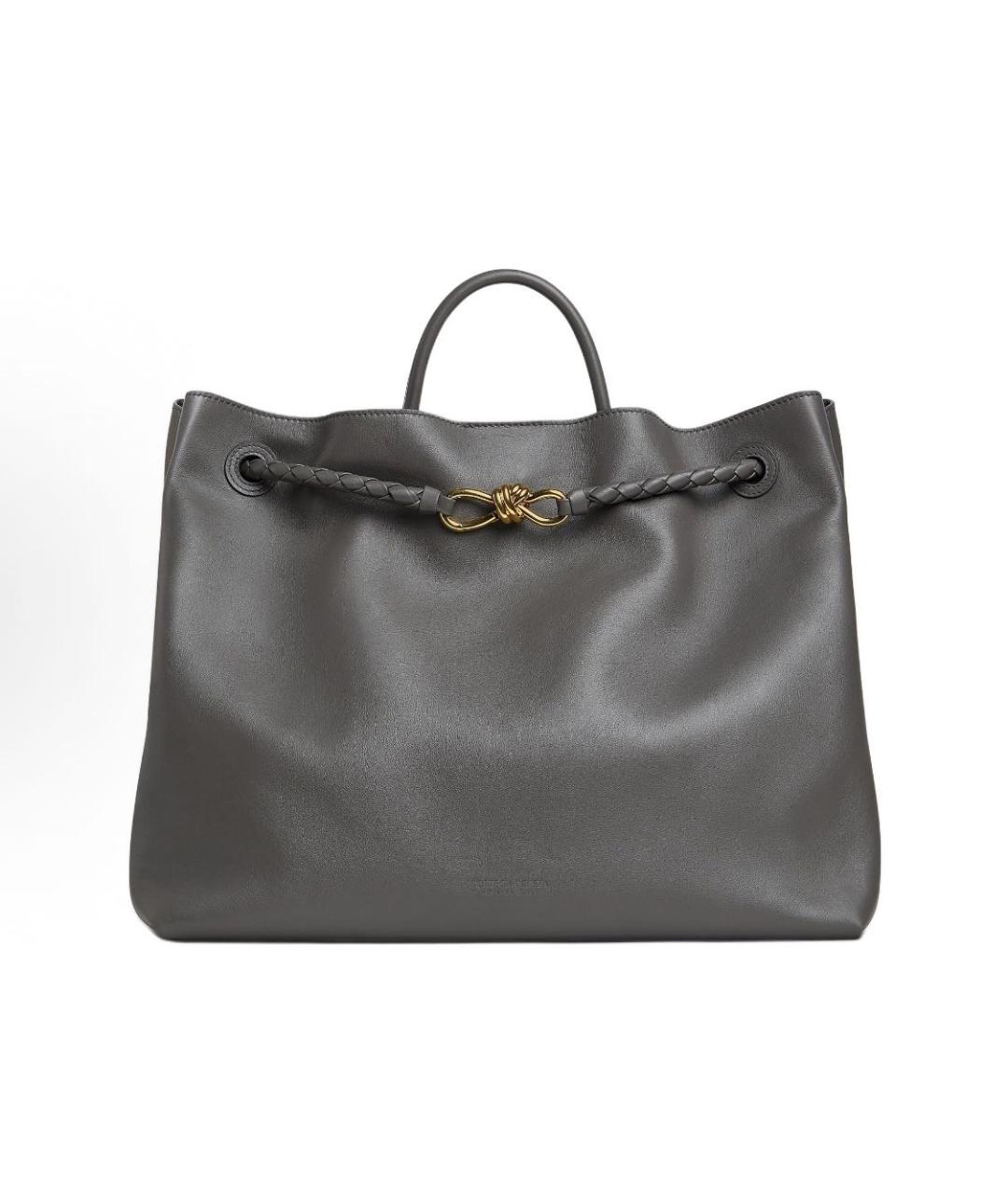 BOTTEGA VENETA Серая кожаная сумка тоут, фото 6