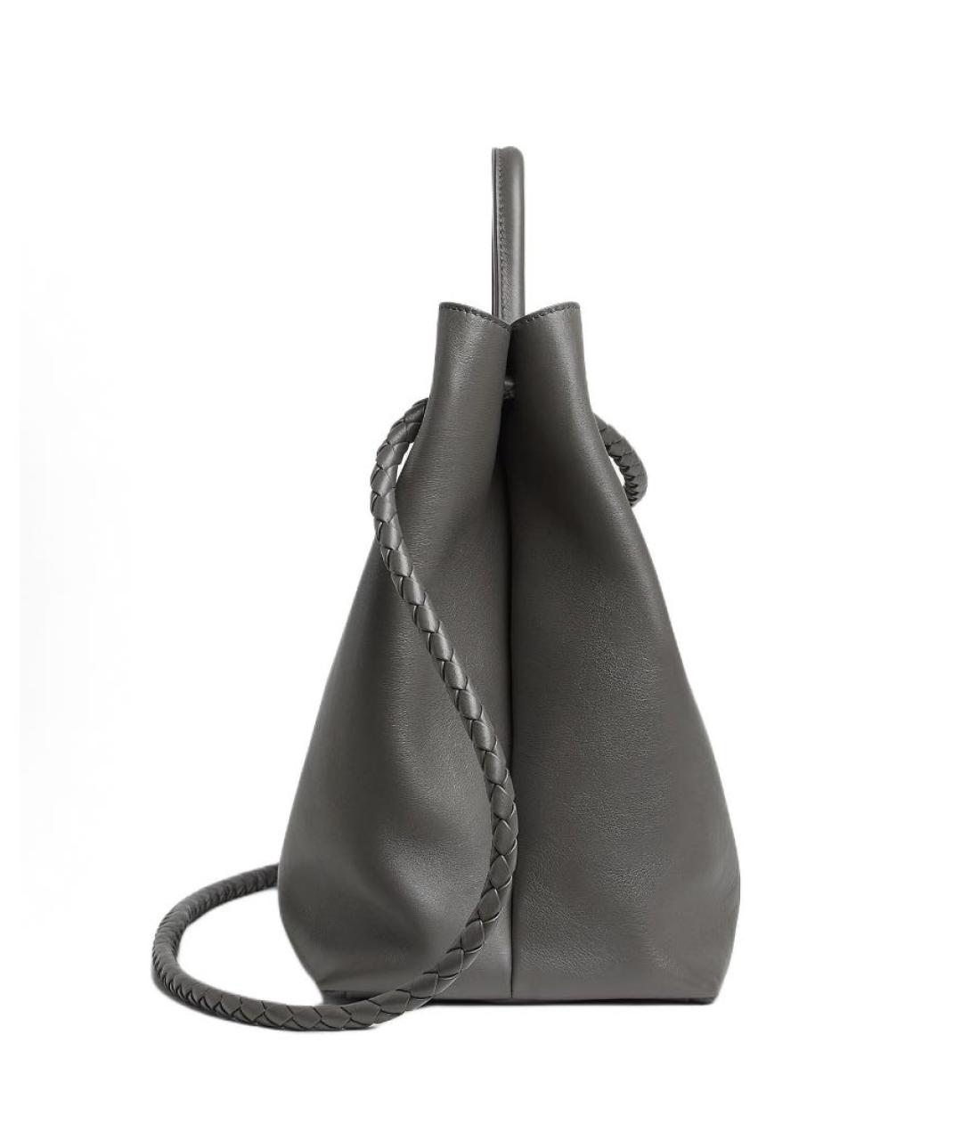 BOTTEGA VENETA Серая кожаная сумка тоут, фото 3
