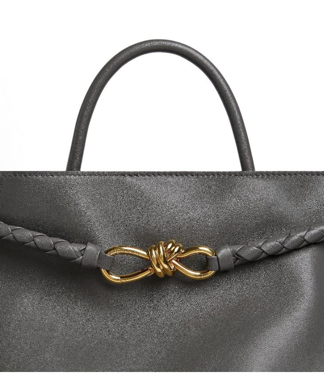 BOTTEGA VENETA Серая кожаная сумка тоут, фото 5