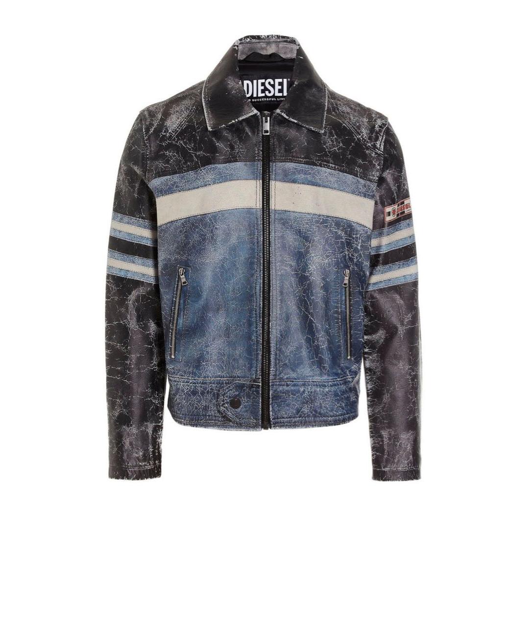 DIESEL Синяя кожаная куртка, фото 9