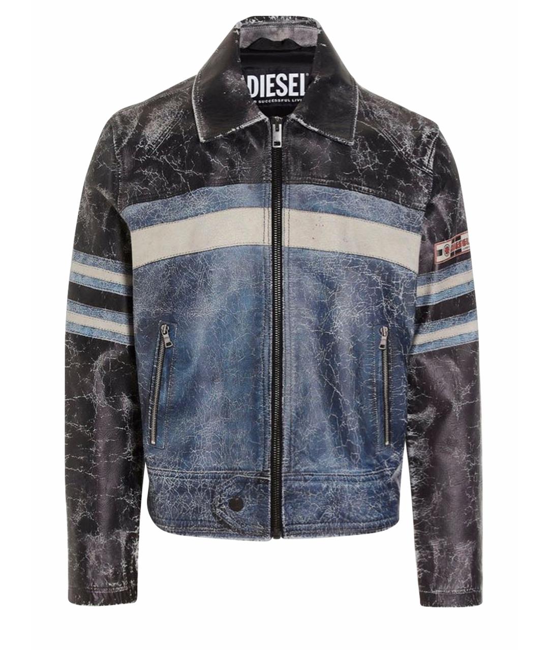 DIESEL Синяя кожаная куртка, фото 1