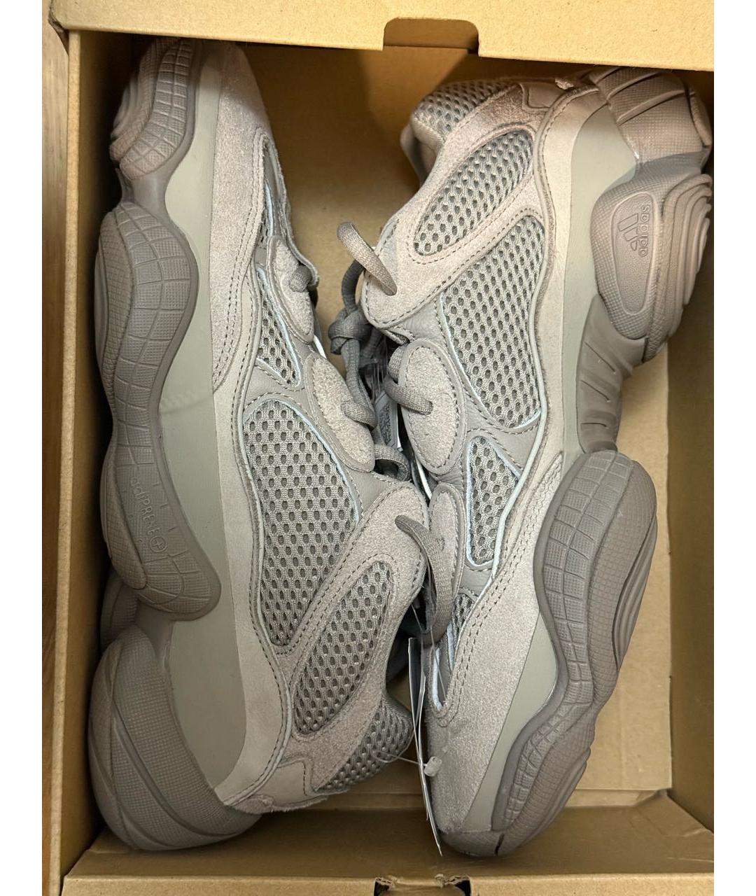 ADIDAS YEEZY Бежевые кожаные низкие кроссовки / кеды, фото 8