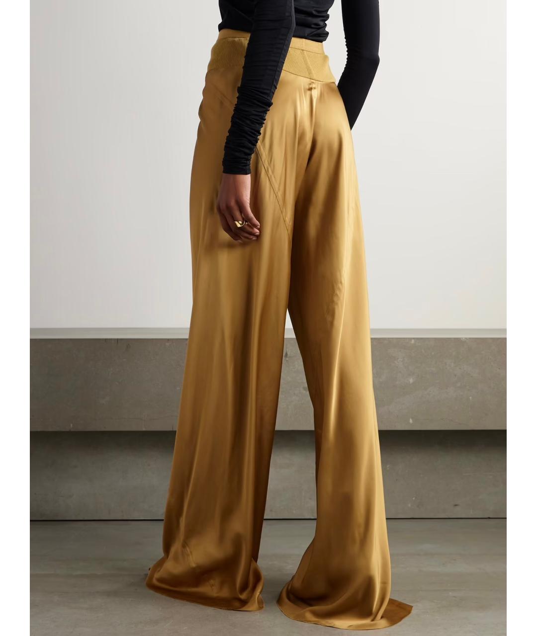 RICK OWENS Золотые брюки широкие, фото 3