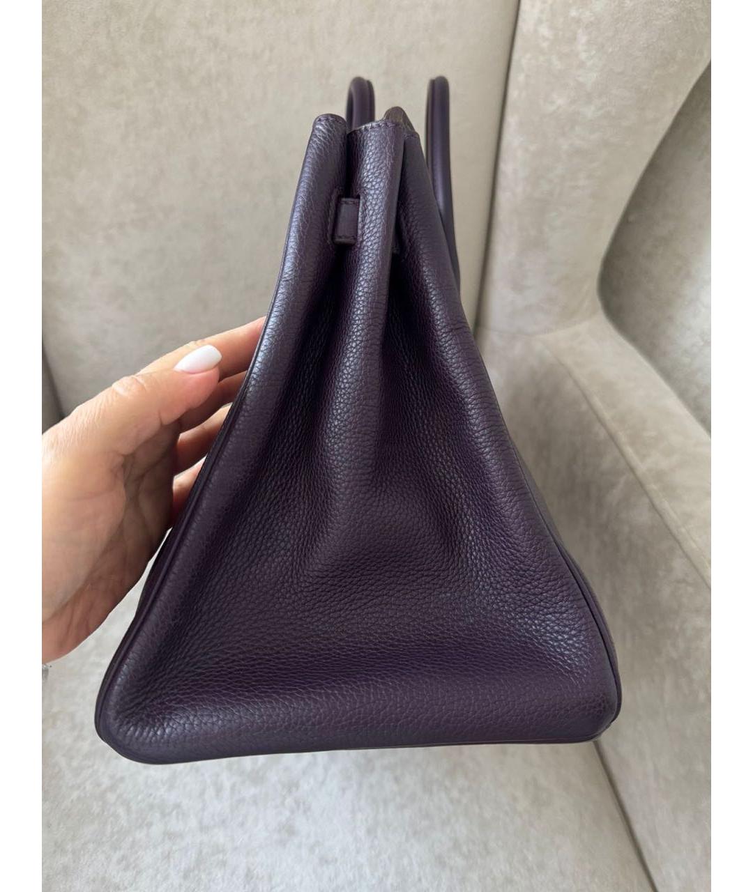 HERMES Фиолетовая кожаная сумка тоут, фото 4