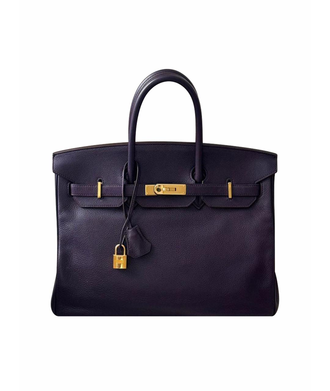 HERMES Фиолетовая кожаная сумка тоут, фото 1
